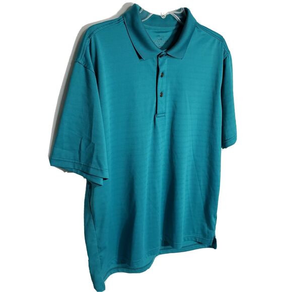 Golden Bear Performance Mens Polo Shirt Size XL Teal Short Sleeve Golf Textured - Picture 4 of 10